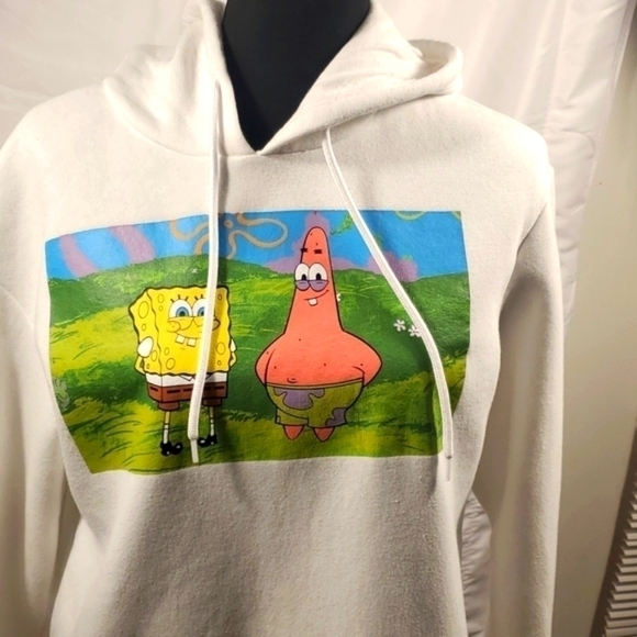 Nickelodeon SpongeBob Squarepants White Hoodie Size Small - Picture 9 of 9